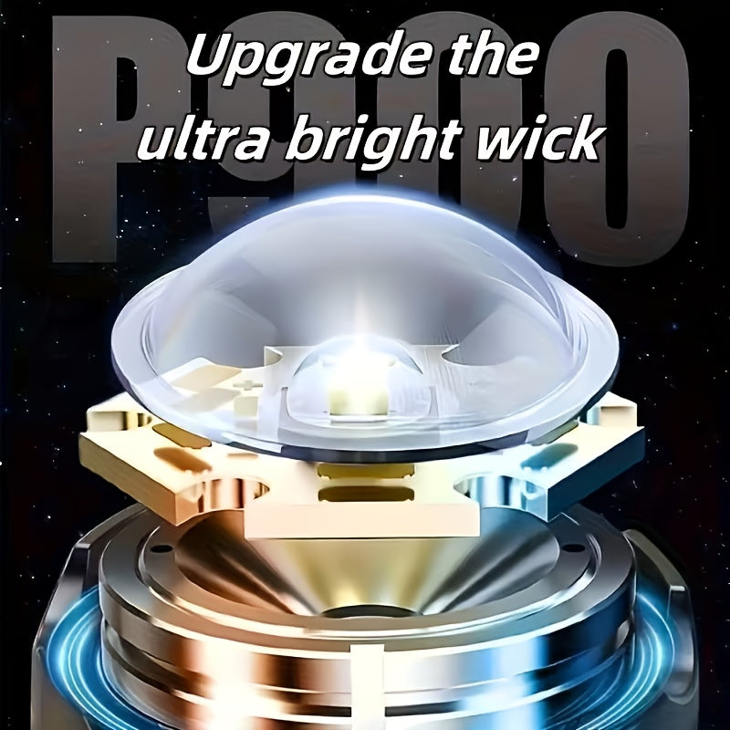 Ultra Bright LED Flashlight 2-Pack High Power COB Side Light USB Fast Charging Zoomable - Multiple Modes for Camping Cycling Fishing Emergency Exploration, Men's Gift