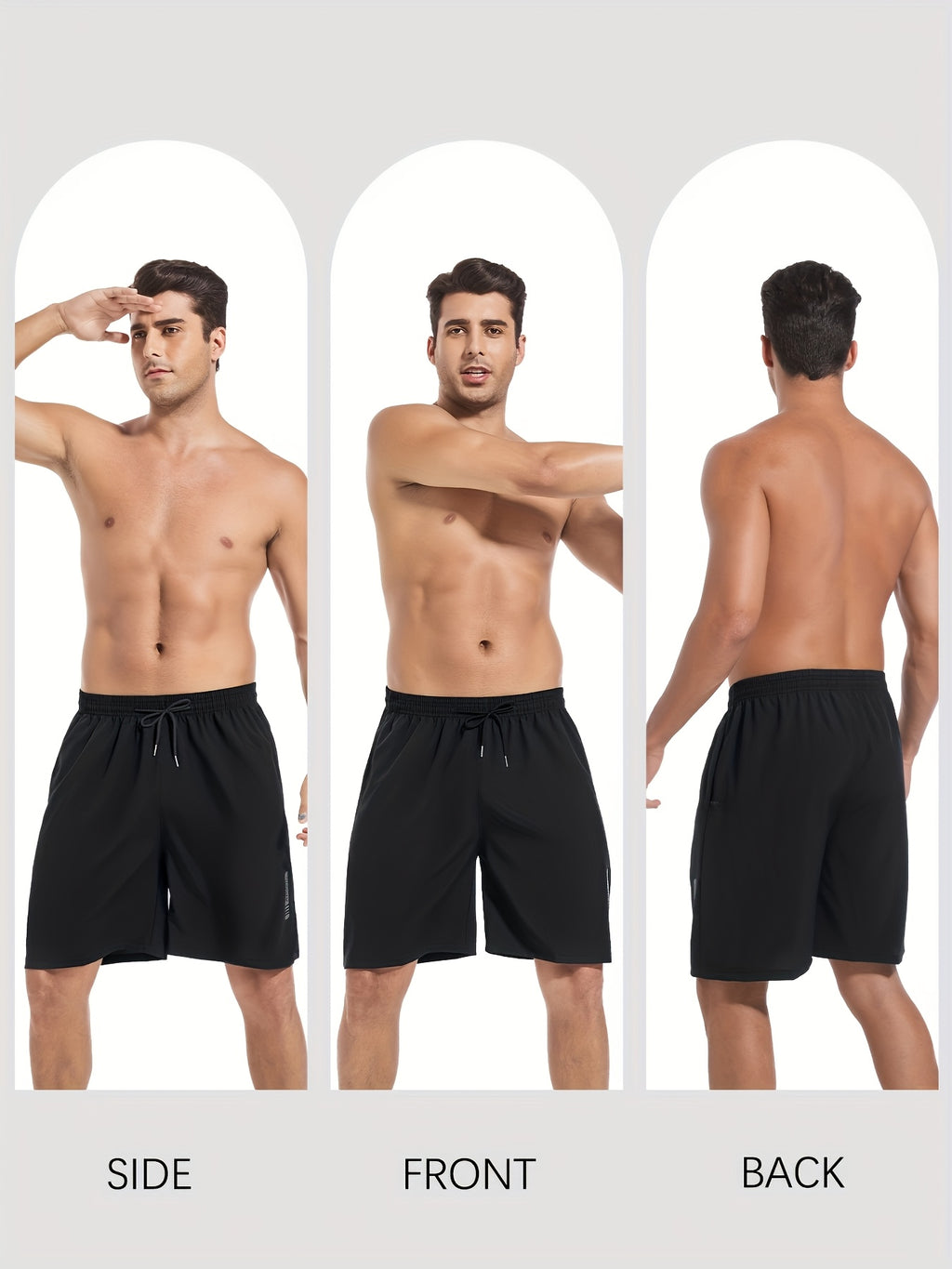 Men's Sports Gym Workout Shorts 5 Pack Basketball Shorts Quick Dry Elastic Waistband Side Zip Pocket S-XXL
