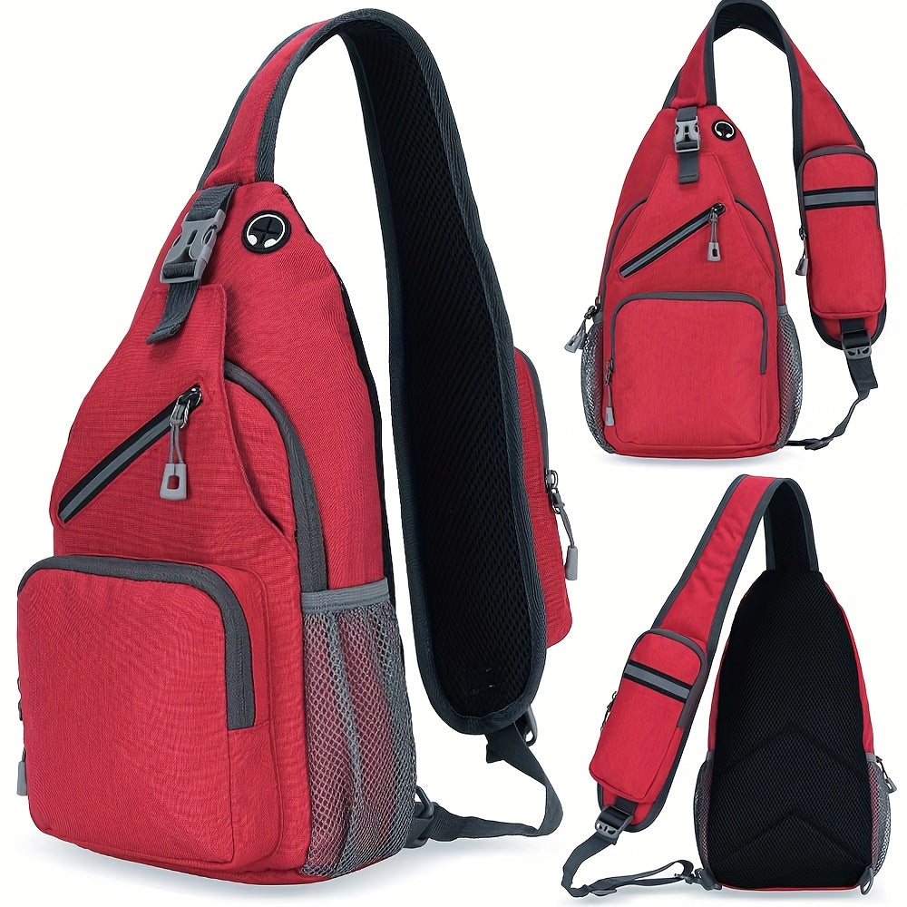 Crossbody Sling Bag for Men Women Large Capacity – Single Shoulder Travel Bag Multi-Purpose Outdoor Hiking Commuter Everyday Carry EDC Bag Secure Zipper Closure Unisex 14 Colors