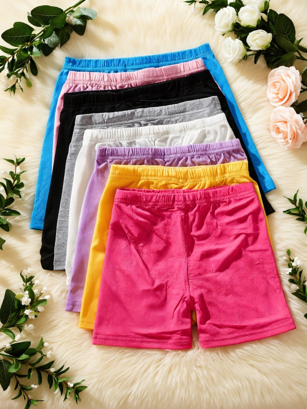 Girls Bike Shorts 6-Pack Multicolor Set – Soft Modal Cartwheel Shorts for Toddlers & Kids, Under Dress Dance Gymnastics Outdoor Play, All-Season Sizes 2-10Y, Best Gift for Girls