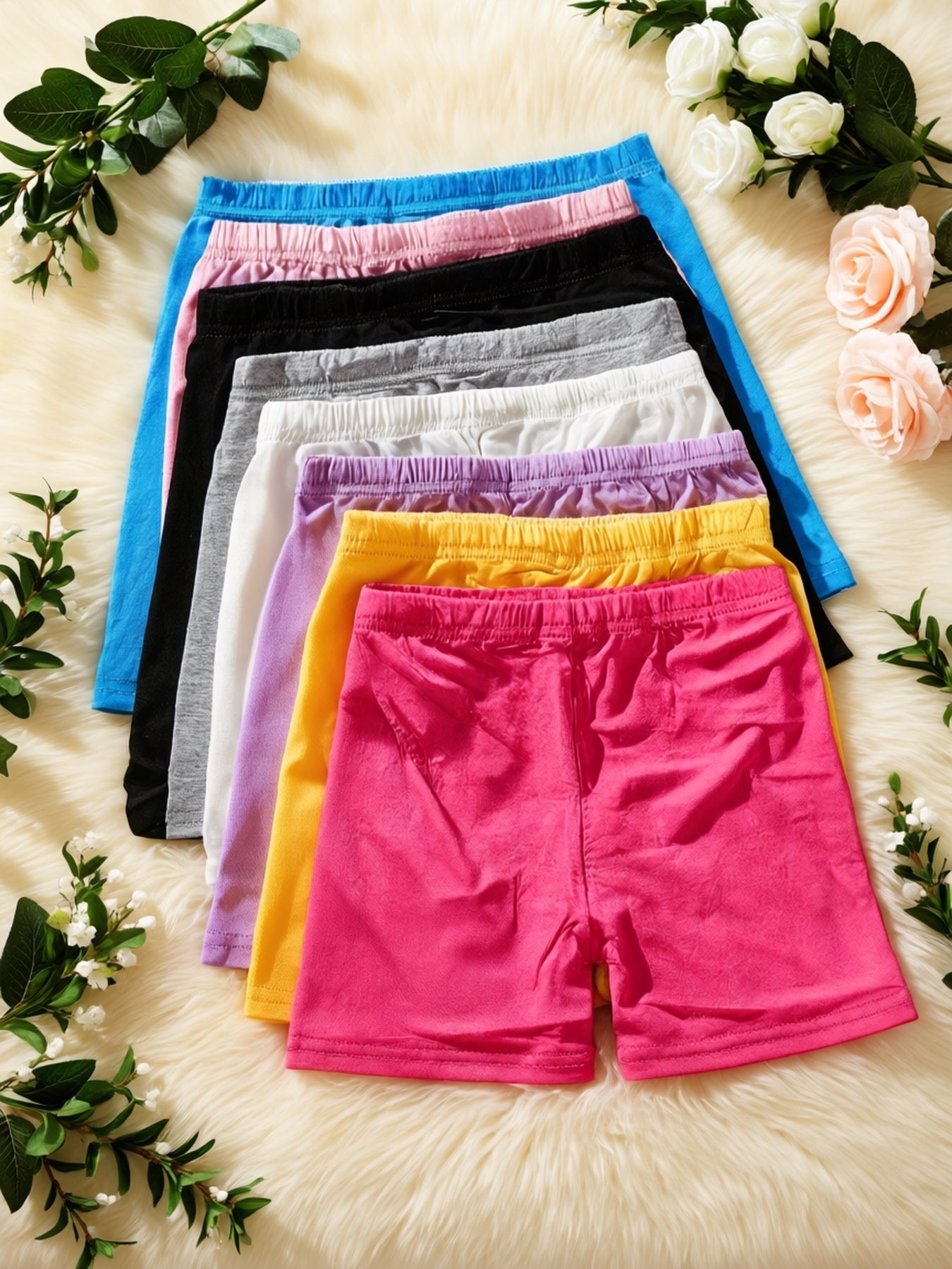 Girls Bike Shorts 6-Pack Multicolor Set – Soft Modal Cartwheel Shorts for Toddlers & Kids, Under Dress Dance Gymnastics Outdoor Play, All-Season Sizes 2-10Y, Best Gift for Girls