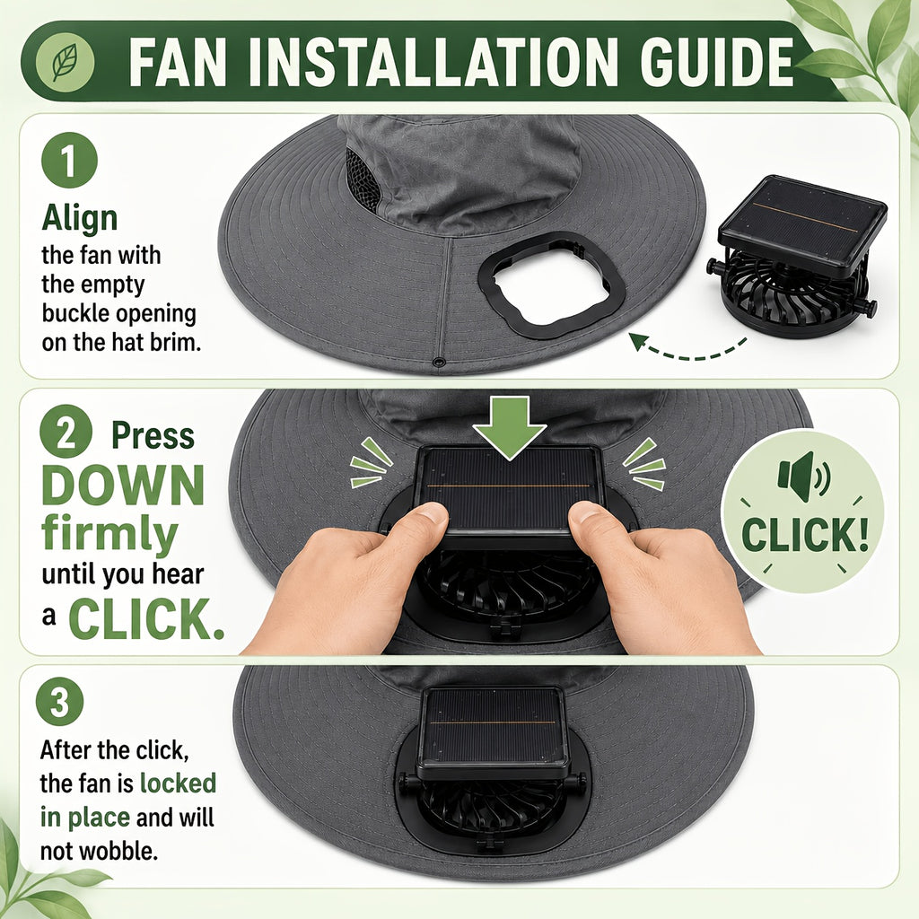 Solar Fan Hat with Built-In Cooling Fans – Breathable Wide Brim Sun Hat for Men & Women, Adjustable Speed for Hiking, Fishing, Gardening & Outdoor Summer Activities