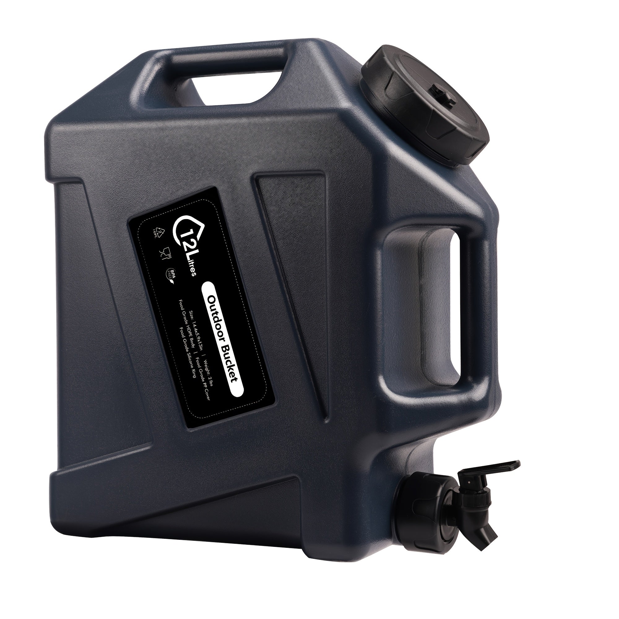 Water Jug with Spigot & 2 Handles – BPA Free PVC Water Container 2.6 to 5 Gal for Camping, RV, Hiking & Outdoor Water Storage, Multiple Colors & Sizes
