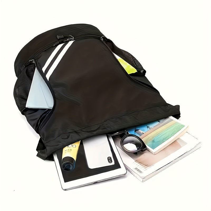 Drawstring Sports Backpack Gym Bag Lightweight for Men & Women – Basketball, Yoga & Fitness Bag with Shoulder Strap, Polyester Lining & Drawstring Pouch
