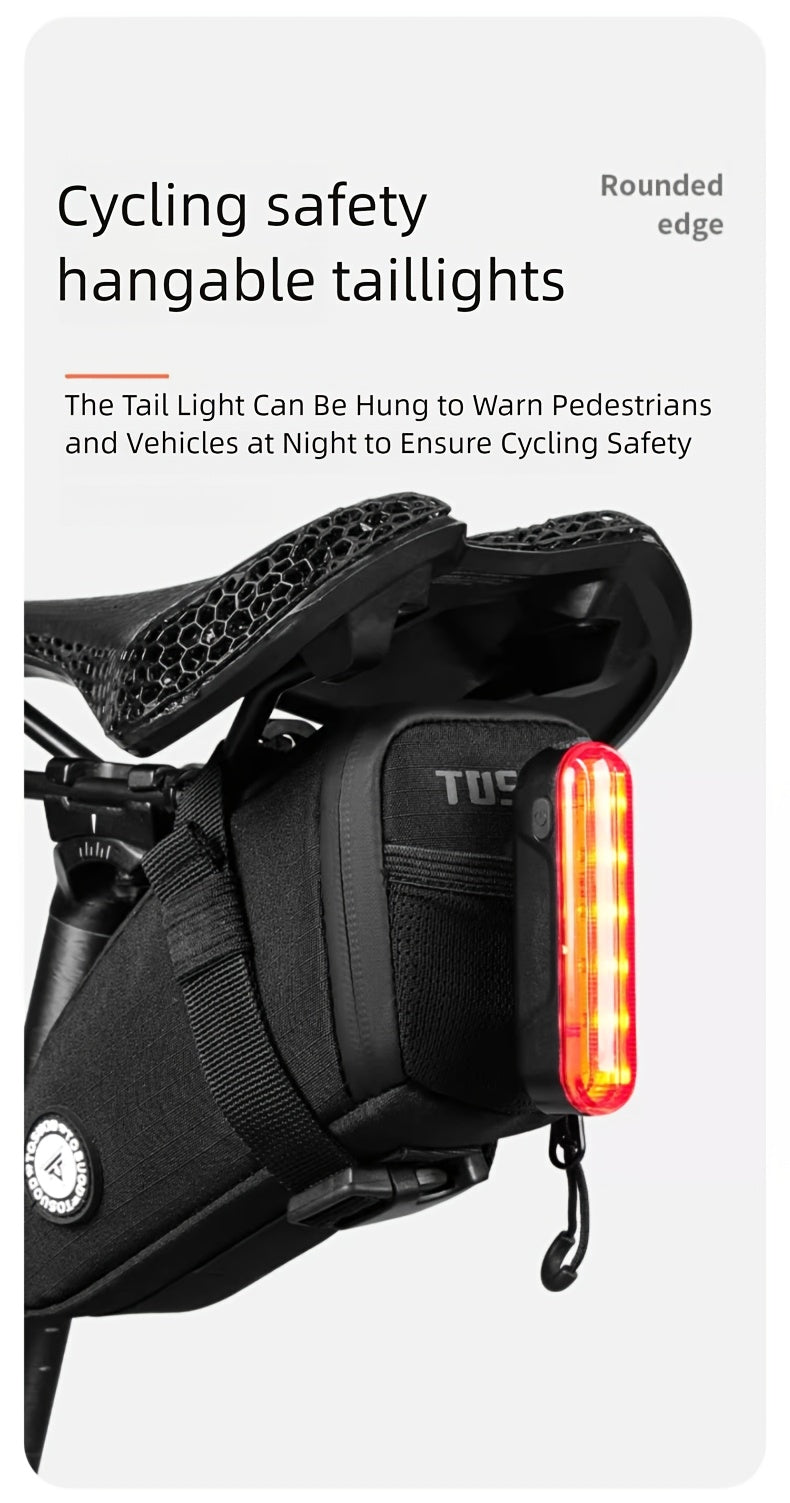 Bike Saddle Bag Large Capacity Waterproof – Reflective Cycling Under Seat Storage Bag for Road & Mountain Bikes with Adjustable Strap
