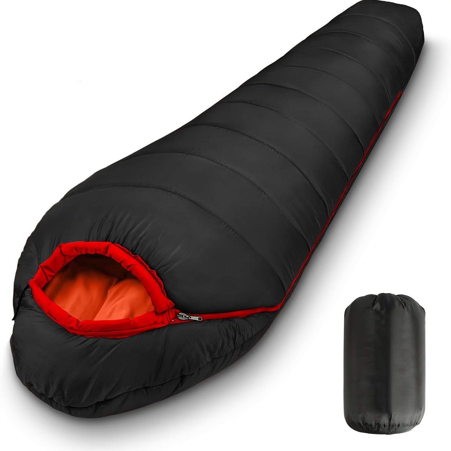 Mummy Sleeping Bag 15-45°F 3-4 Season Cold Weather Ripstop Shell Synthetic Fill Anti-Snag Zipper Lightweight Washable for Backpacking Camping Hiking Adults Up to 6ft