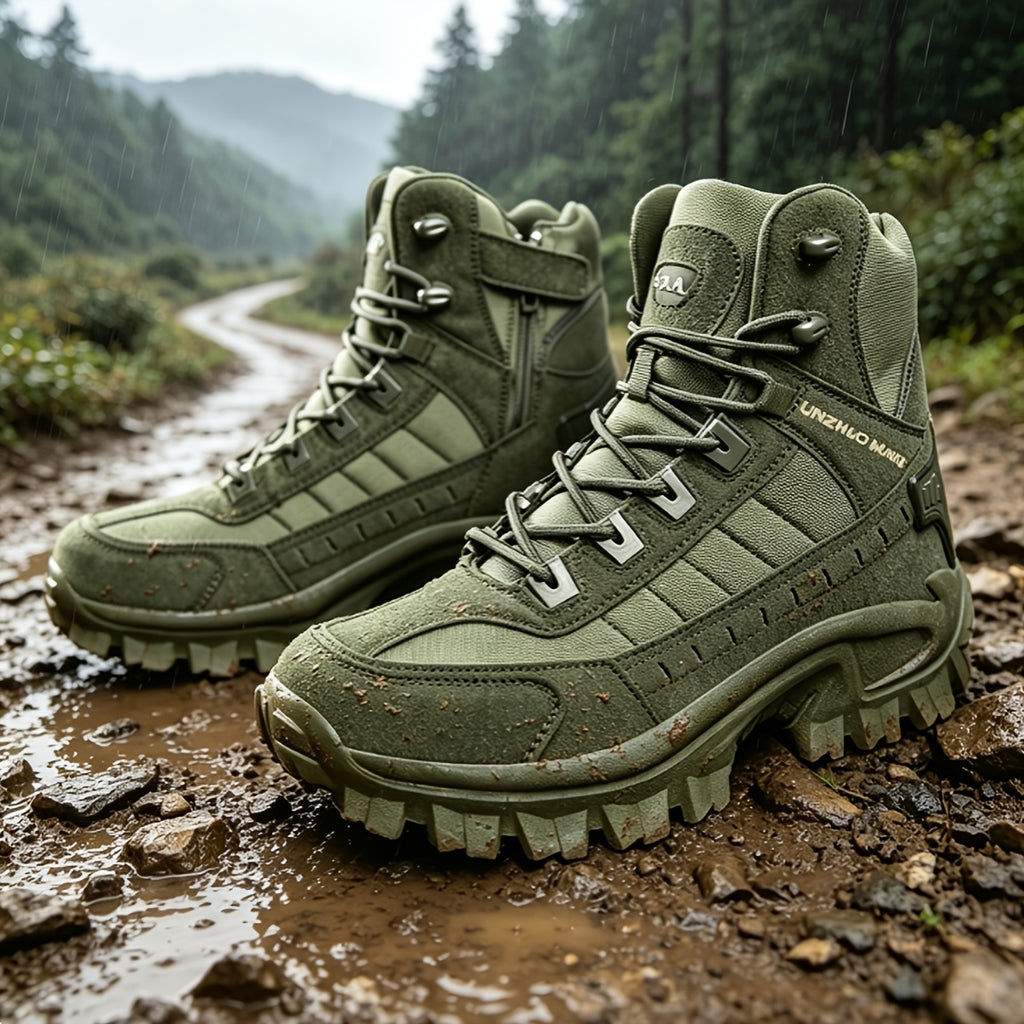 Men's High-Top Tactical Hiking Boots – Lightweight Slip-Resistant All-Season Boots for Outdoor Hiking, Hunting, Jungle & Adventure Travel, US 7-12, 3 Colors