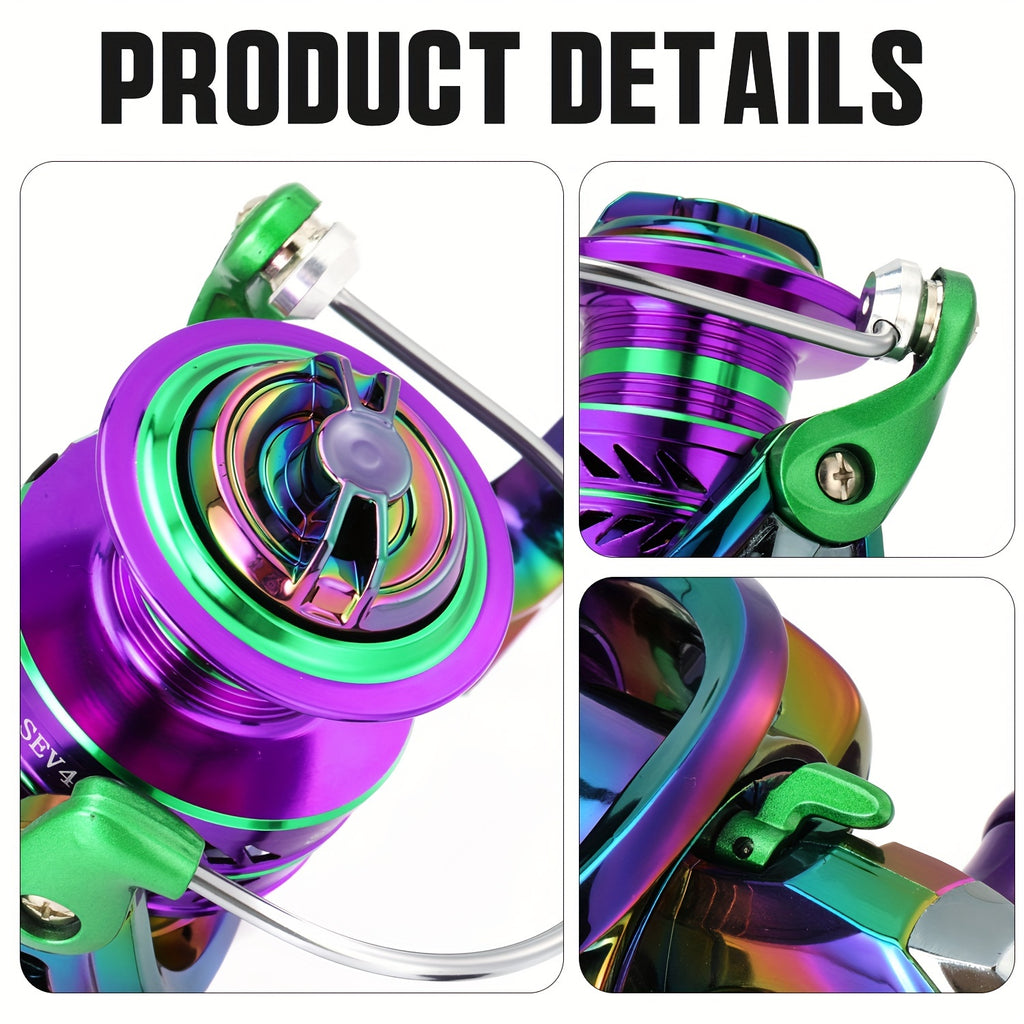 Stainless Steel Spinning Fishing Reel 5.0:1 4.7:1 Gear Ratio Screw-In Handle Lightweight Smooth for Freshwater Saltwater Sizes 1000 2000 3000 4000 5000