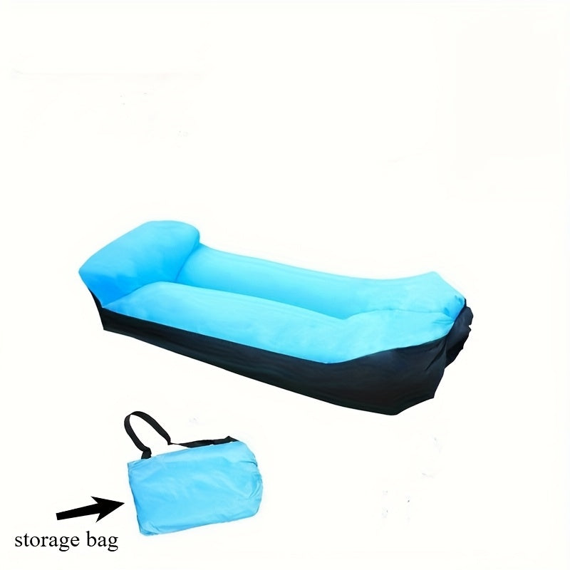 Portable Inflatable Camping Sofa Lounger Chair – Quick Inflate Outdoor Recliner for Beach, Backyard & Camping in Blue, Purple, Red & Green