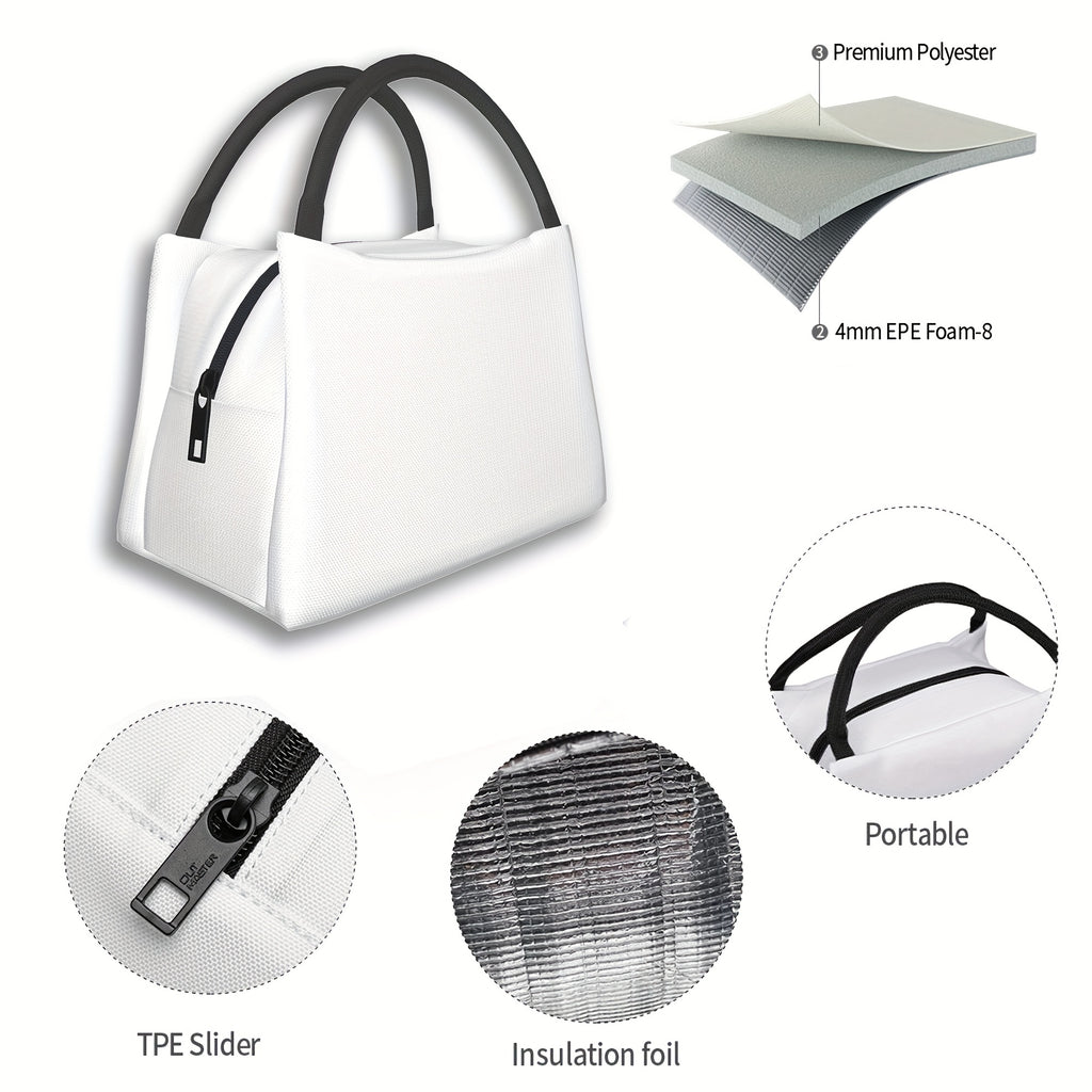 Retro Insulated Lunch Bag Cooler Leakproof Reusable – Portable Thermal Lunch Box for Camping Picnic Beach Office Work School Men Women Adults Kids 11x6.3x6.7in
