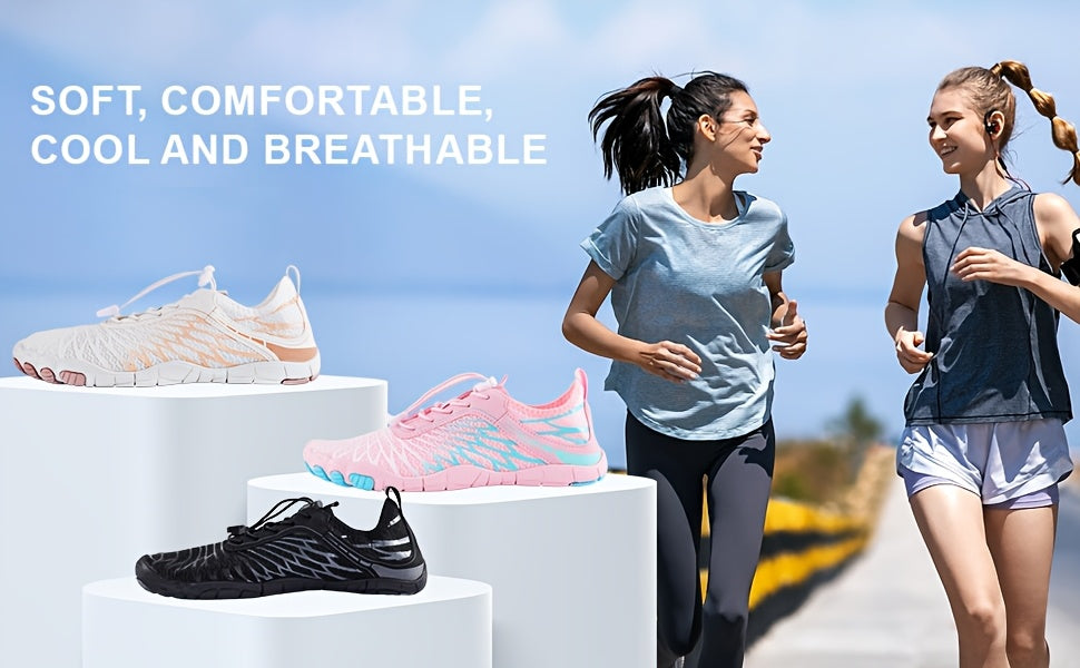 Women's Breathable Wide Fit Training Shoes – Buckle Closure EVA Cushion Rubber Sole Athletic Sneakers for Gym, Outdoor & Daily Wear US 6-11