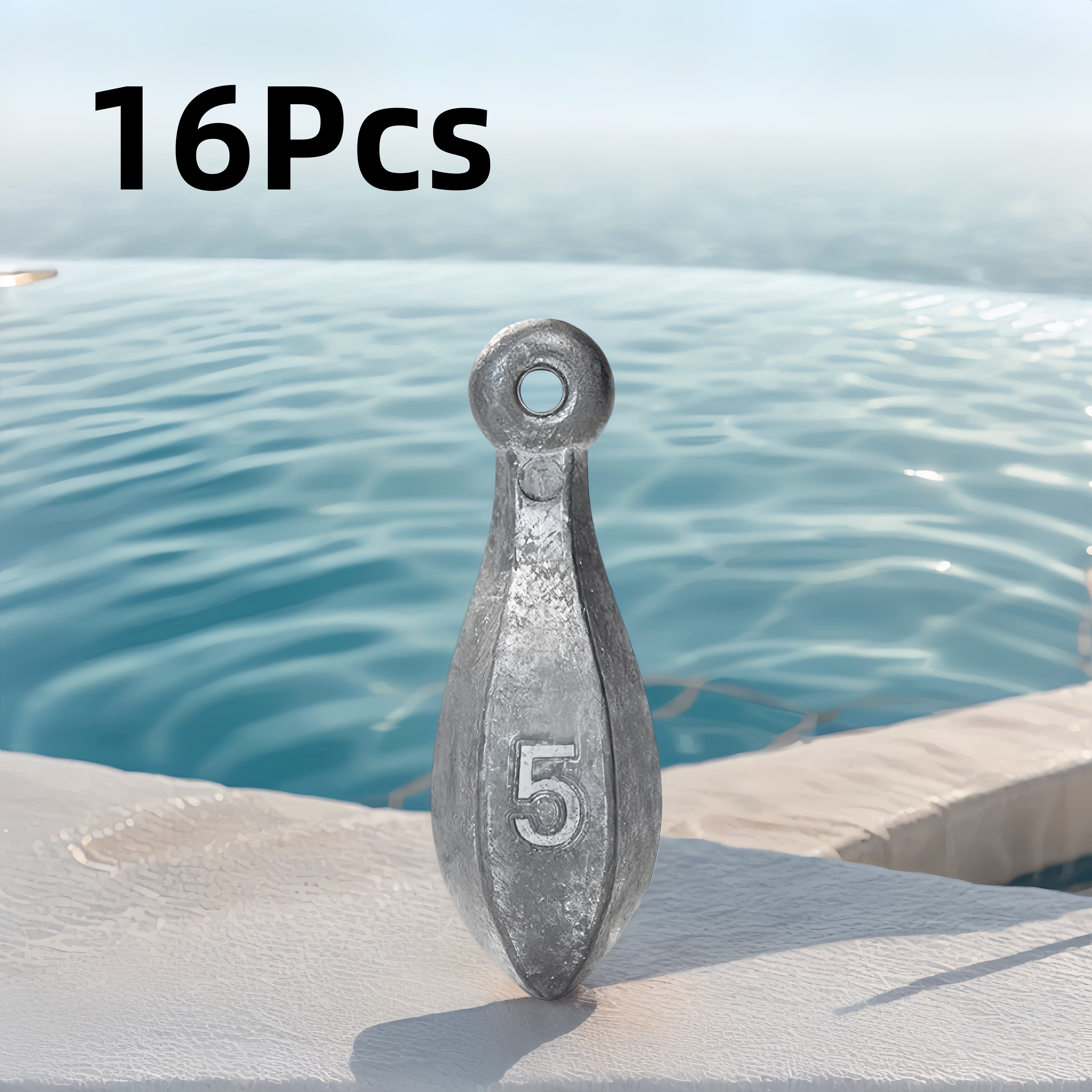 Fishing Sinkers Tackle Weights - Lead Teardrop & Hex Sinker Rig for Saltwater & Freshwater Bass, Catfish, Pompano | 1oz-16oz Multi-Pack Options