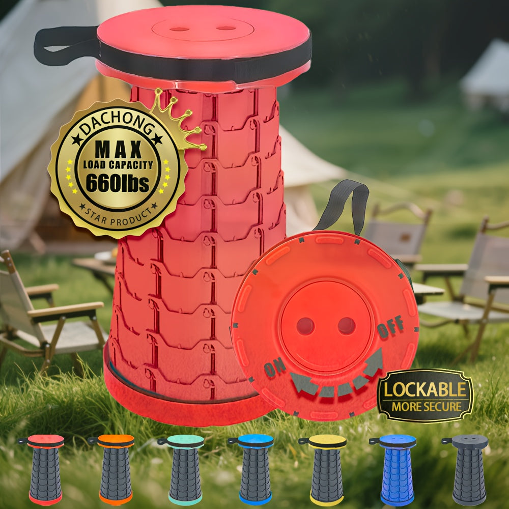 Portable Folding Camping Stool - Lightweight Plastic Outdoor Seat for Camping, Fishing & Travel | Waterproof, Durable with Carrying Handle & Compact Storage Design