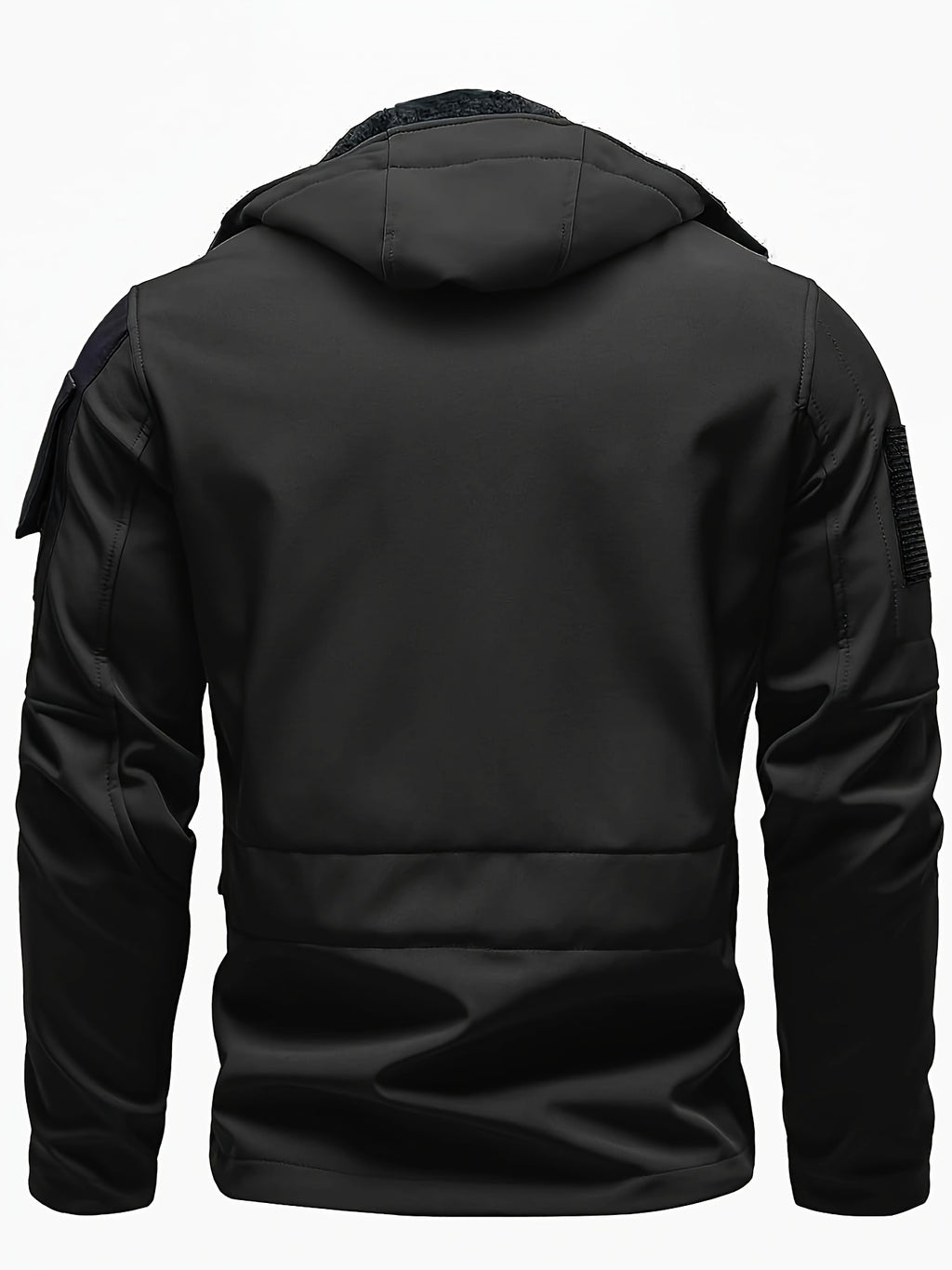 Men's Windproof Soft Shell Jacket with Hood & Pockets Scratch-Resistant Fleece-Lined Outdoor Zip-Up Coat for Hiking Cycling Camping – Lightweight Spring Fall Jacket for Men S M L