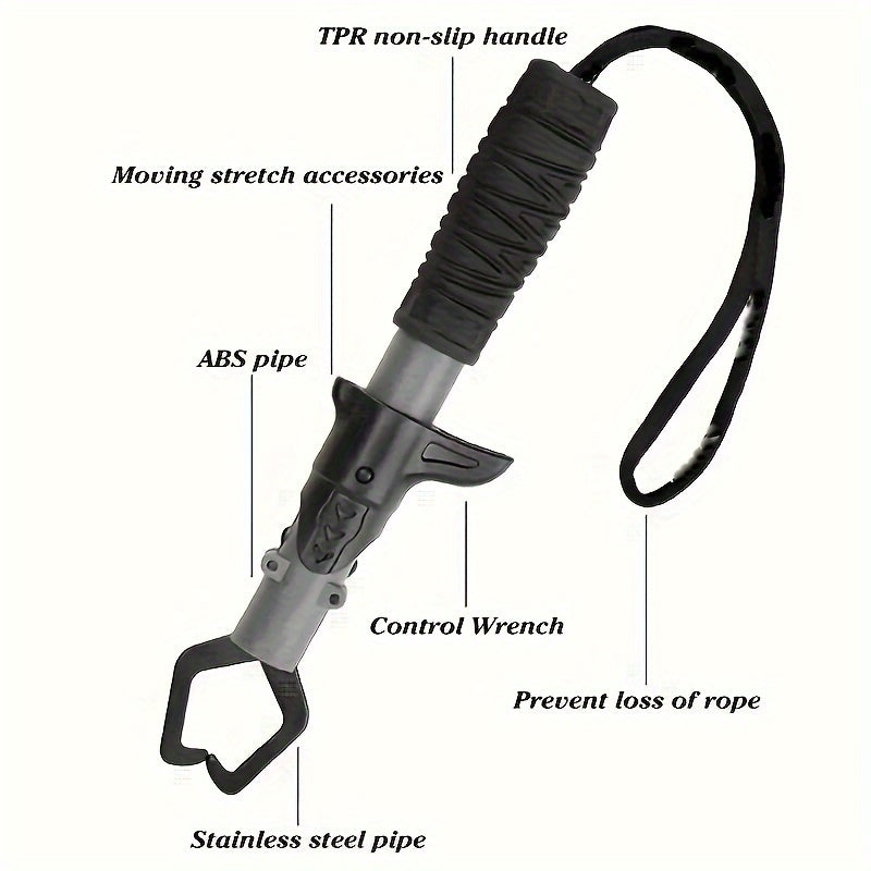 Fishing Pliers & Fish Gripper Combo Set – Stainless Steel Hook Remover, Line Cutter, Spring-Loaded TPR Handle, Saltwater & Freshwater Fishing Tools