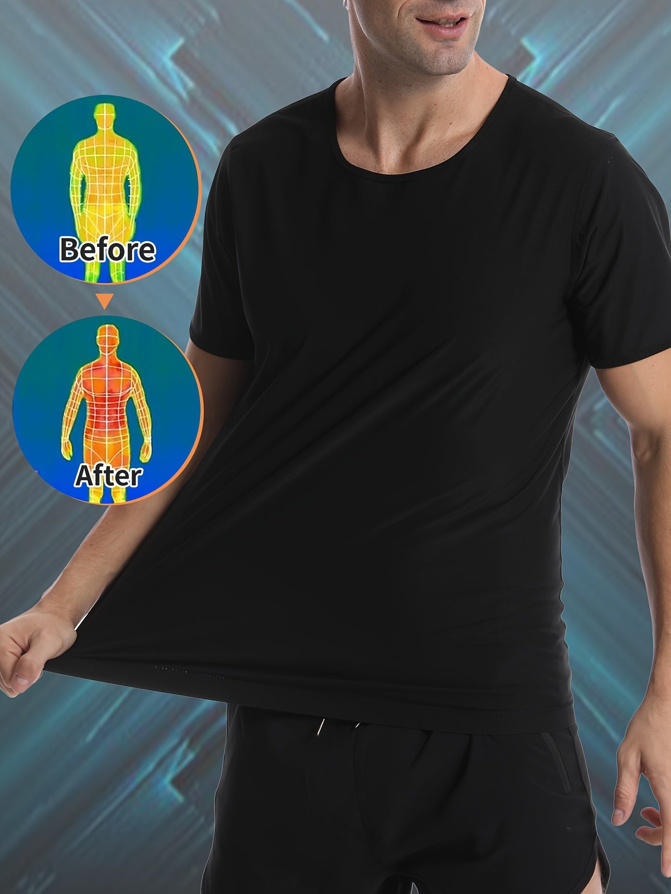 Men's Compression Shaping Short Sleeve Sauna Sweat Shirt – Tight Fit Workout T-Shirt for Gym, Running, Yoga & Training | 90% Polyester 10% Elastane | S–XXL