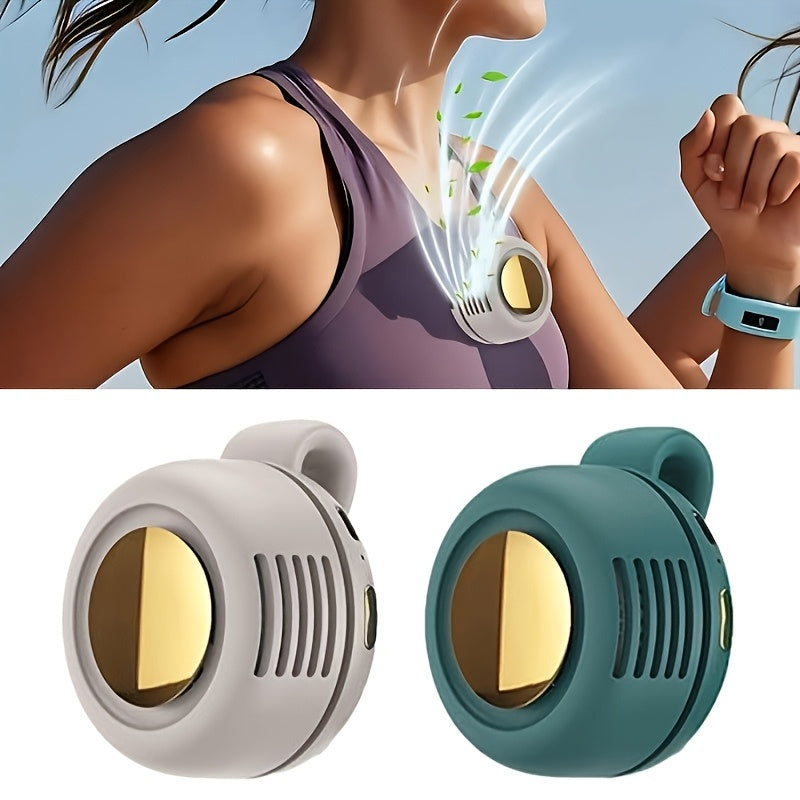 2-Pack Clip-On Bladeless Fan 360° Surround Wind – USB Rechargeable Personal Cooling Fan for Shirt, Waist & Neck | Quiet, Portable for Hiking, Camping, Travel, Golf & Outdoor Activities