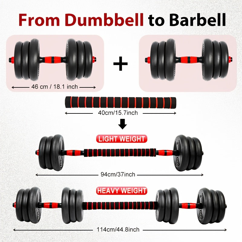Quick-Adjust Dumbbell Set 22 & 44 LB – 3-in-1 Space-Saving Free Weights for Home Gym, Full Body Strength Training for Men & Women, Compact Apartment Fitness Equipment