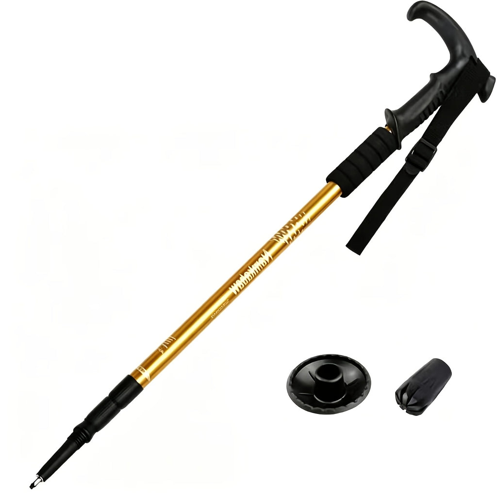 Foldable Aluminum Alloy Hiking Stick Adjustable Trekking Pole Quick Lock Lightweight Collapsible Walking Stick for Men and Women Outdoor