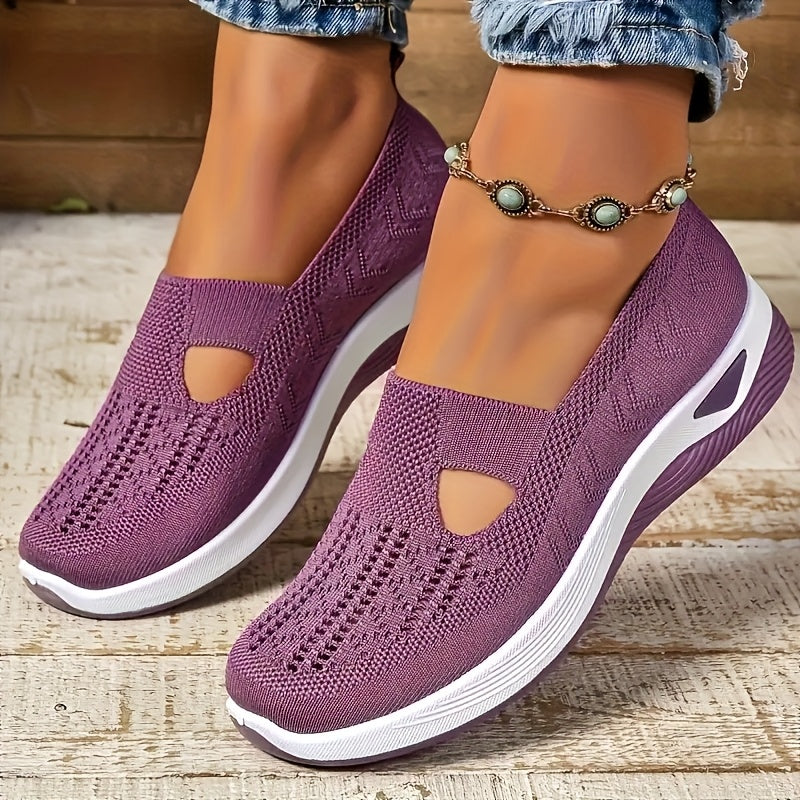 Women's Orthopedic Knitted Breathable Slip-On Shoes Arch Support – Walking Running Casual Sneakers 12 Colors US 2.5-10.5