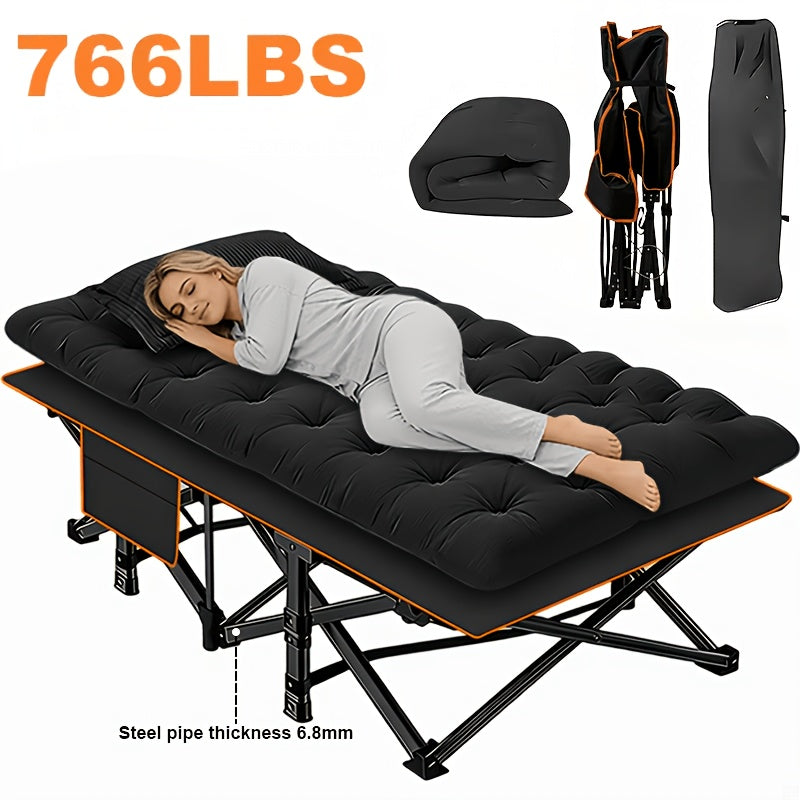 67/79-inch Options Available; Mattress Option; Camping Bed, Portable Folding Guest Bed, Weight Capacity 566/766 Lbs, Adult Outdoor Travel Bed, Suitable for Patios And Camping, Elegant Outdoor Furniture