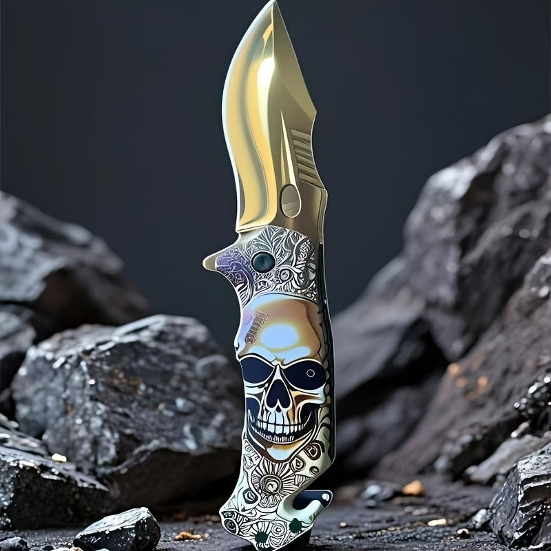 Folding Pocket Knife for Camping Hunting Fishing Hiking – Stainless Steel Blade Glass Breaker Ambidextrous Clip Knife for Men Women Outdoor EDC Survival Knife Gift