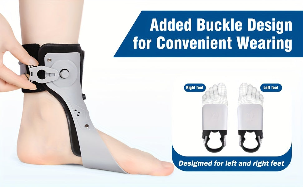 Foot Drop Corrector Brace with Airbag Support Breathable Ankle Brace BOA Strap Lace-Up Closure Triangle Support for Daily Wear Recovery Walking Left or Right Foot S-XXL