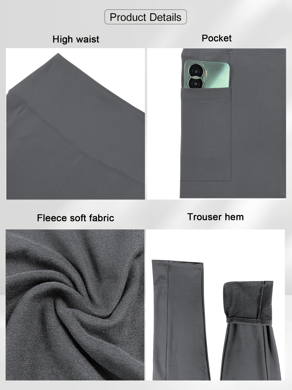 Women's Plus Size Yoga Pants with Pockets – Warm Thermal Leggings, High Elasticity, Tight-Fit Sports Base Layer for Fall & Winter, 1XL-5XL