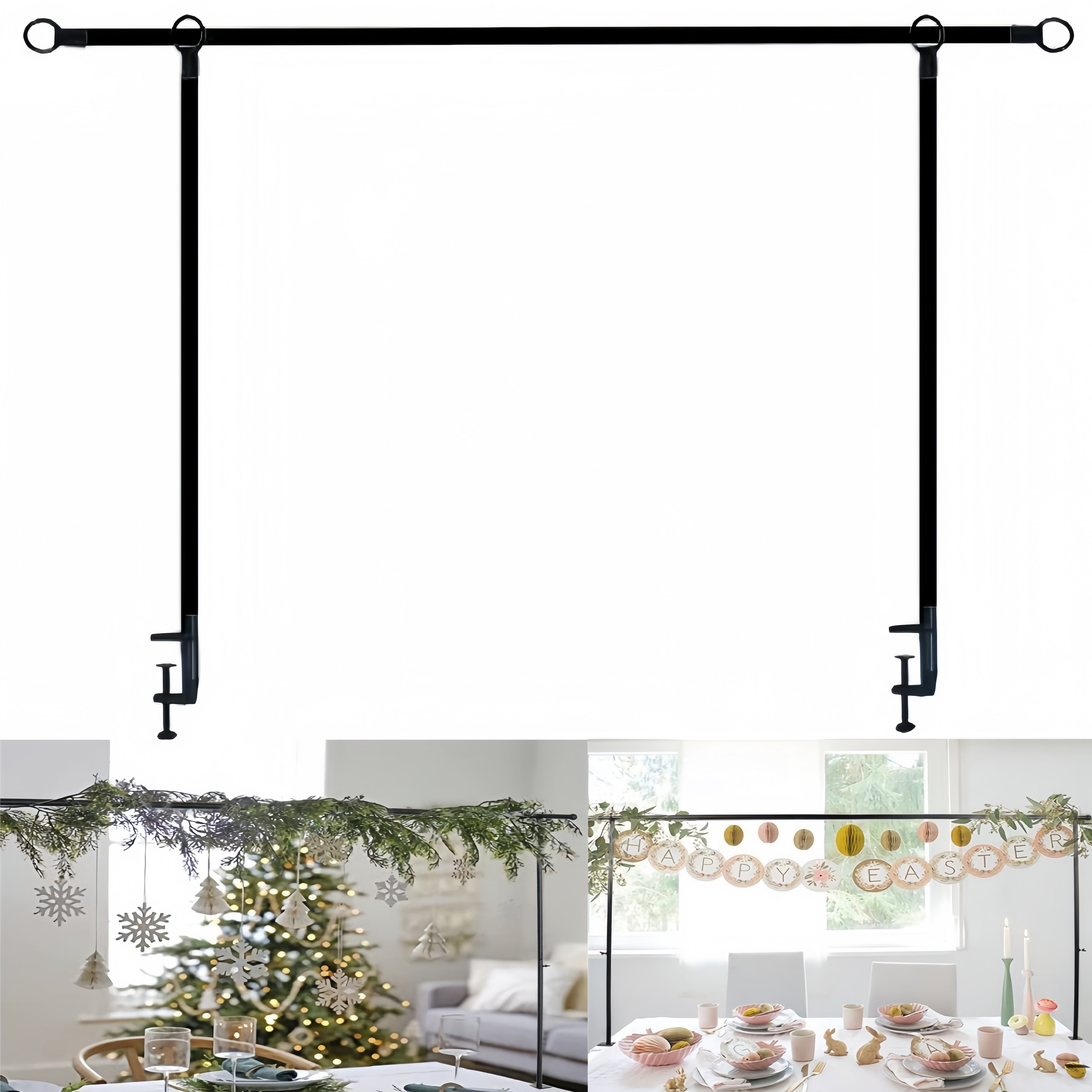 Adjustable Table Arch Stand 2.6-8.5ft Extendable Balloon Arch Frame with Clamp Base – DIY Party Decoration for Weddings Birthdays Baby Shower Christmas Events Indoor Outdoor