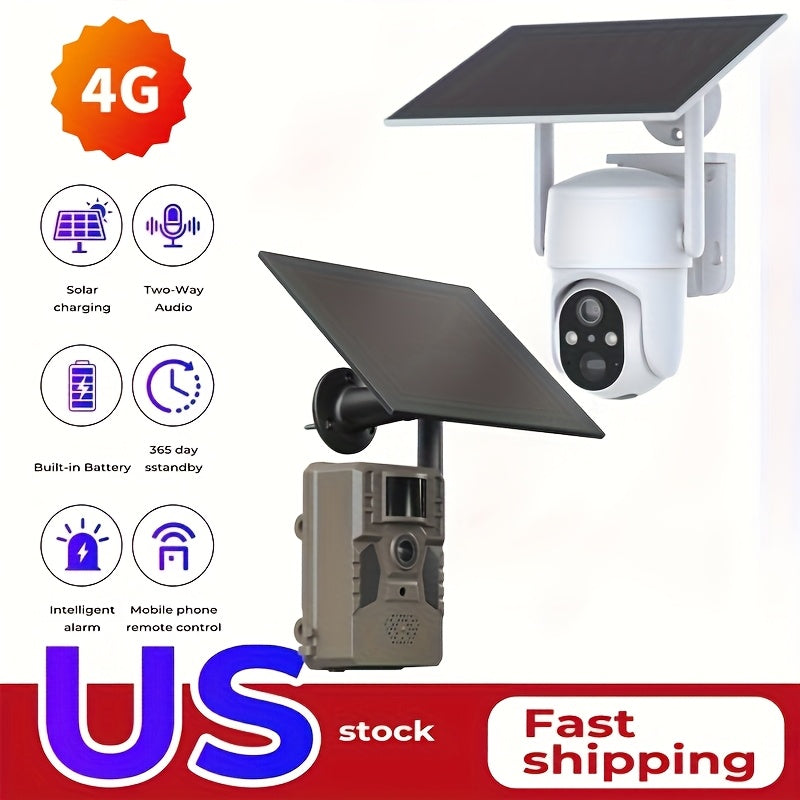 4G Trail Camera Wireless Outdoor – 2K 1440p Solar Security Camera, No-Glow Night Vision 75ft, 0.2s Trigger, Built-In SIM, No WiFi Needed | 1, 2 & 4-Pack Options