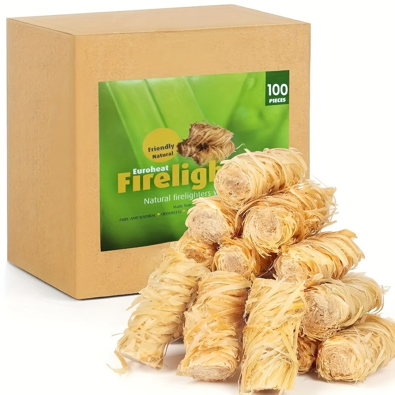 Natural Fire Starter Sticks 50 100 Pack Charcoal Firestarters for Fireplace BBQ Campfire Wood Stove Fire Pit Grill Smoker Weather Resistant Indoor Outdoor
