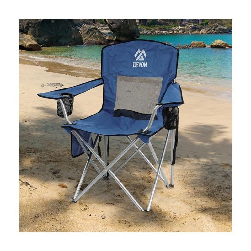 Folding Camping Chair with Canopy Sunshade Portable Beach Chair – 225 lbs Support Wide Seat Cup Holder Carrying Bag for Outdoor Lawn