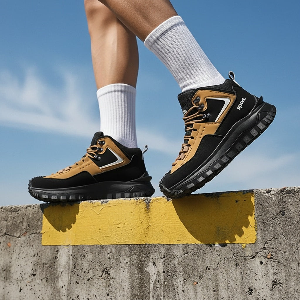 Men's Walking Shoes Color Block Anti-Slip Wear-Resistant PU Upper - Lightweight Casual Street Sport Sneakers for Outdoor Travel, Sizes US 7-12.5