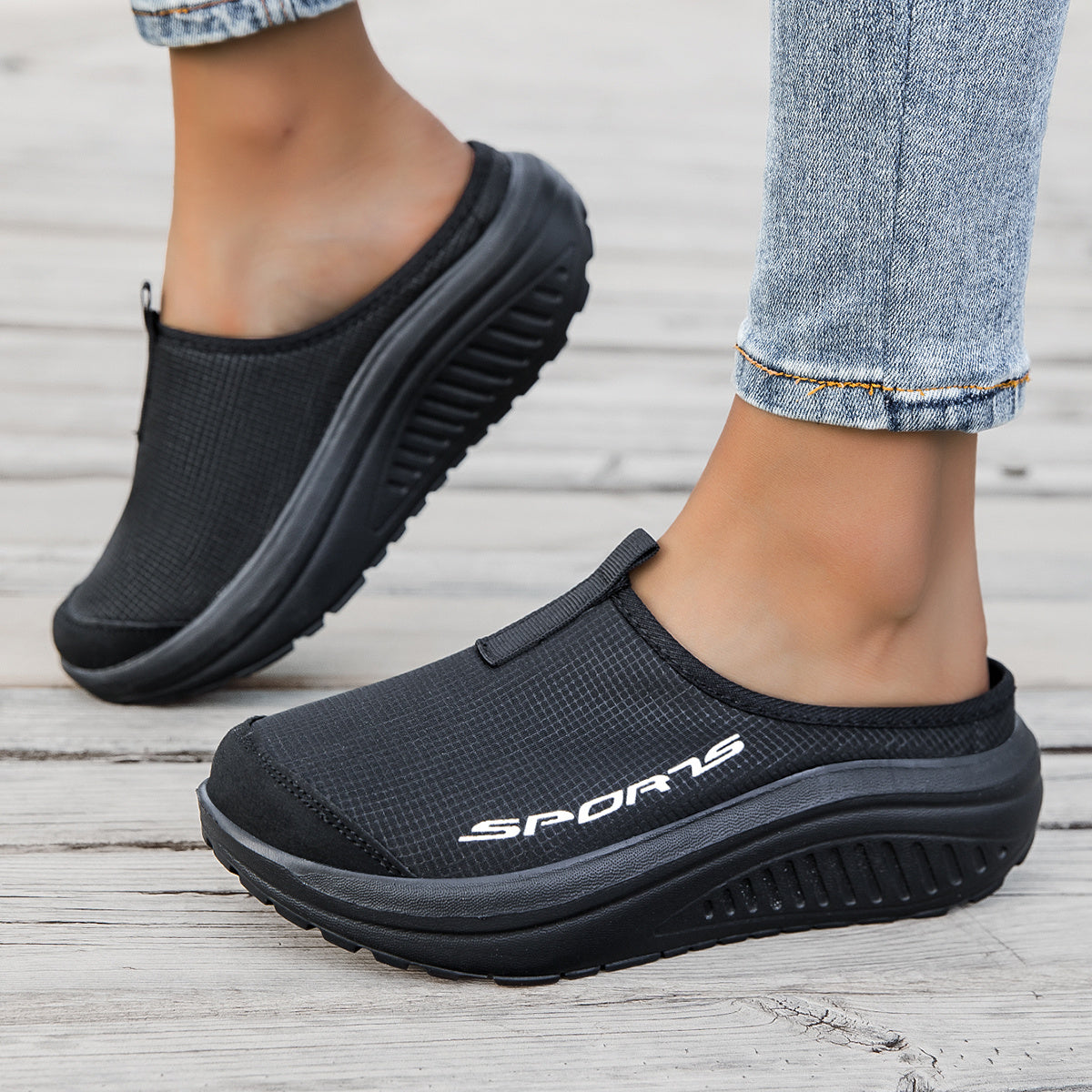 Women's Breathable Mesh Shoes Lightweight Slip On with Thickened Shock Absorbing Sole Anti-Slip – Casual Indoor Outdoor Walking Shoes US 6-11