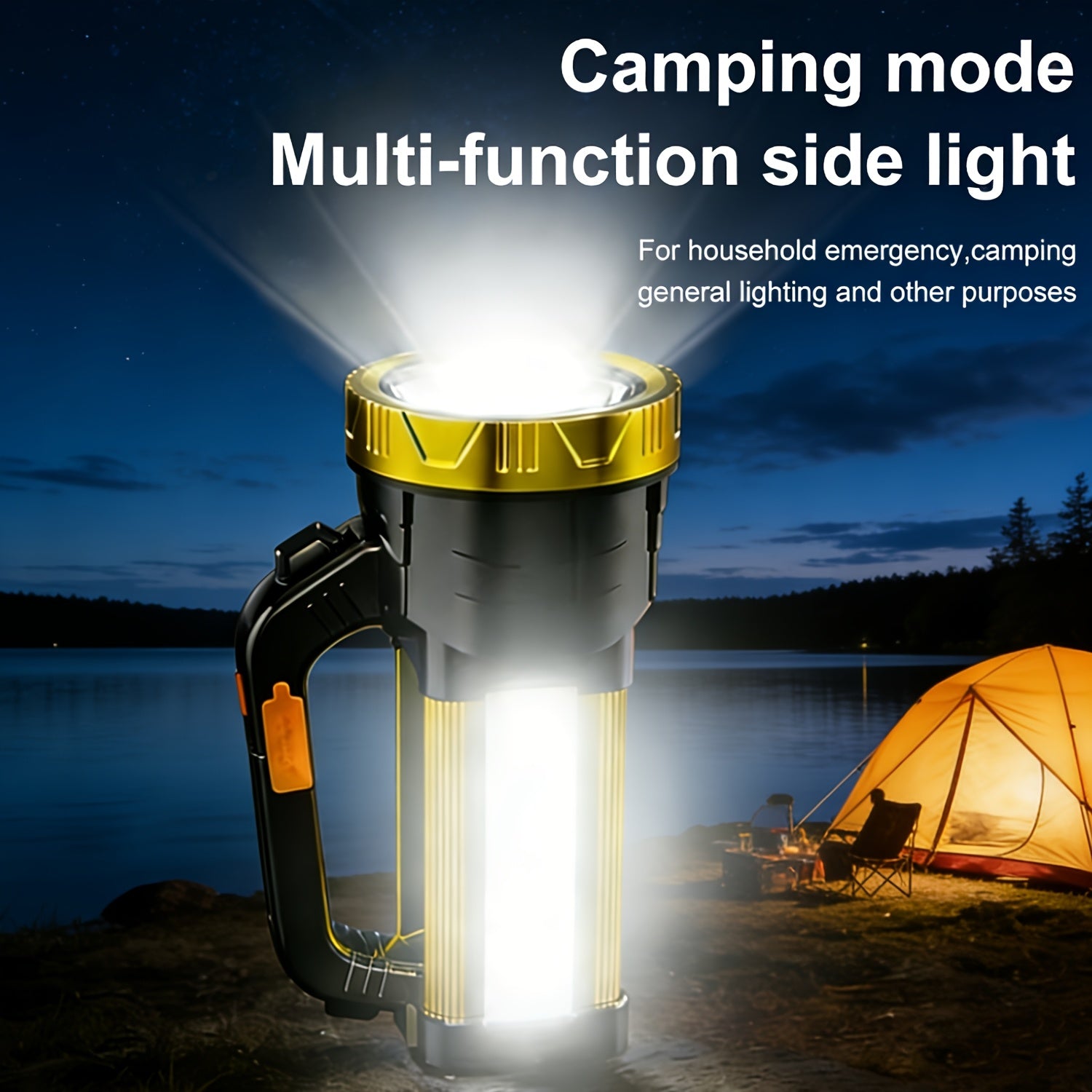 2000 Lumen Rechargeable Flashlight with Zoom – USB Zoomable LED Torch 2400mAh 3 Modes High Power for Camping Fishing Hiking Hunting Emergency Outdoor