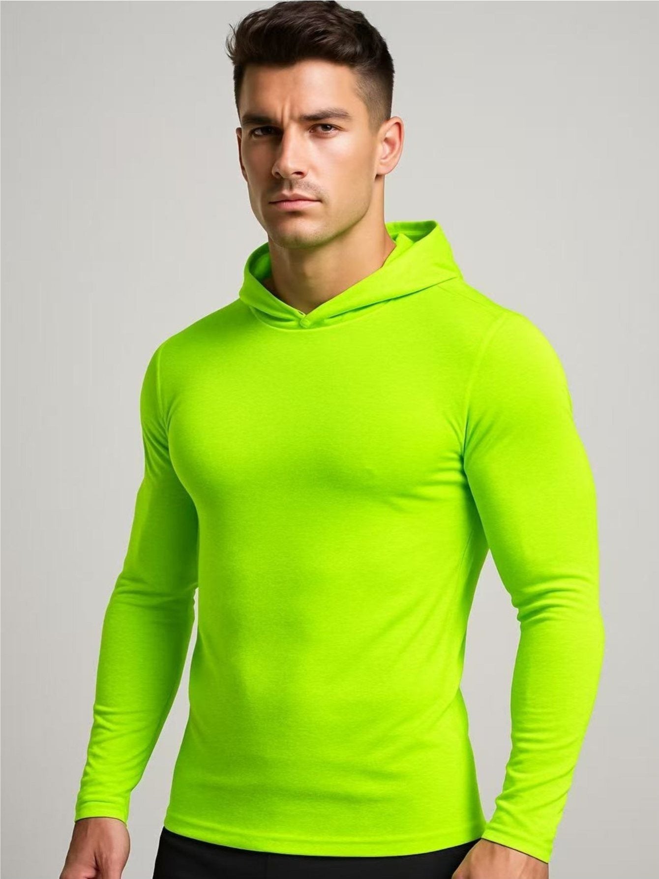 Hi Vis Hooded Work Shirts Men's 4-Pack Long Sleeve UPF 50+ Moisture Wicking Quick Dry - High Visibility Safety Shirts for Construction Fishing Hiking Outdoor S-XXXL