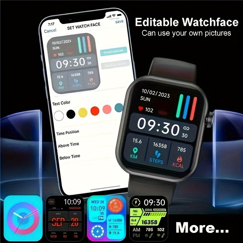 Smartwatch with Calling & Fitness Tracking – 2.01" Touch Screen Smart Watch for Men & Women, Steps, Calories, Call & Message Alerts, Android & iPhone Compatible