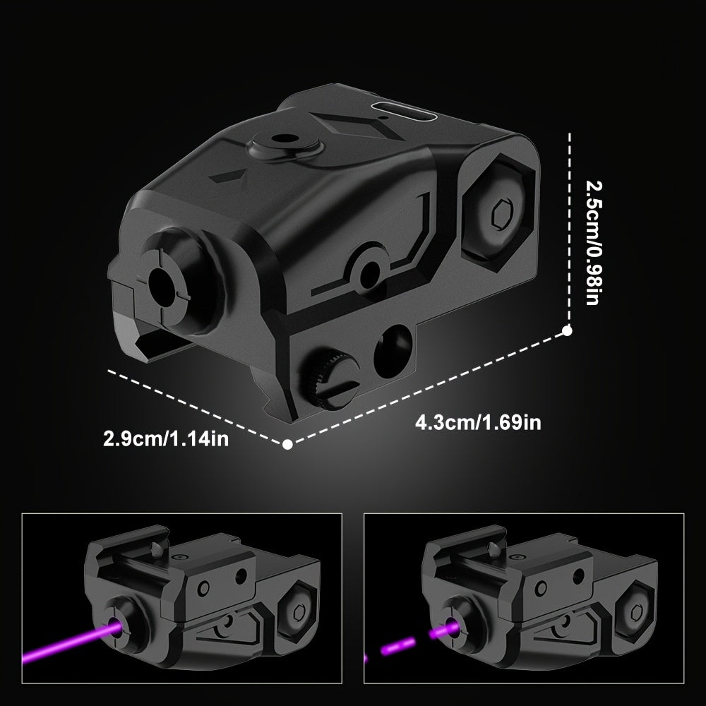Picatinny Rail Laser Sight with Type-C Charging – Ultra Compact Green Red Purple Laser for 20mm Rail Pistols Rifles Handguns Ambidextrous Left Right Hand Compatible