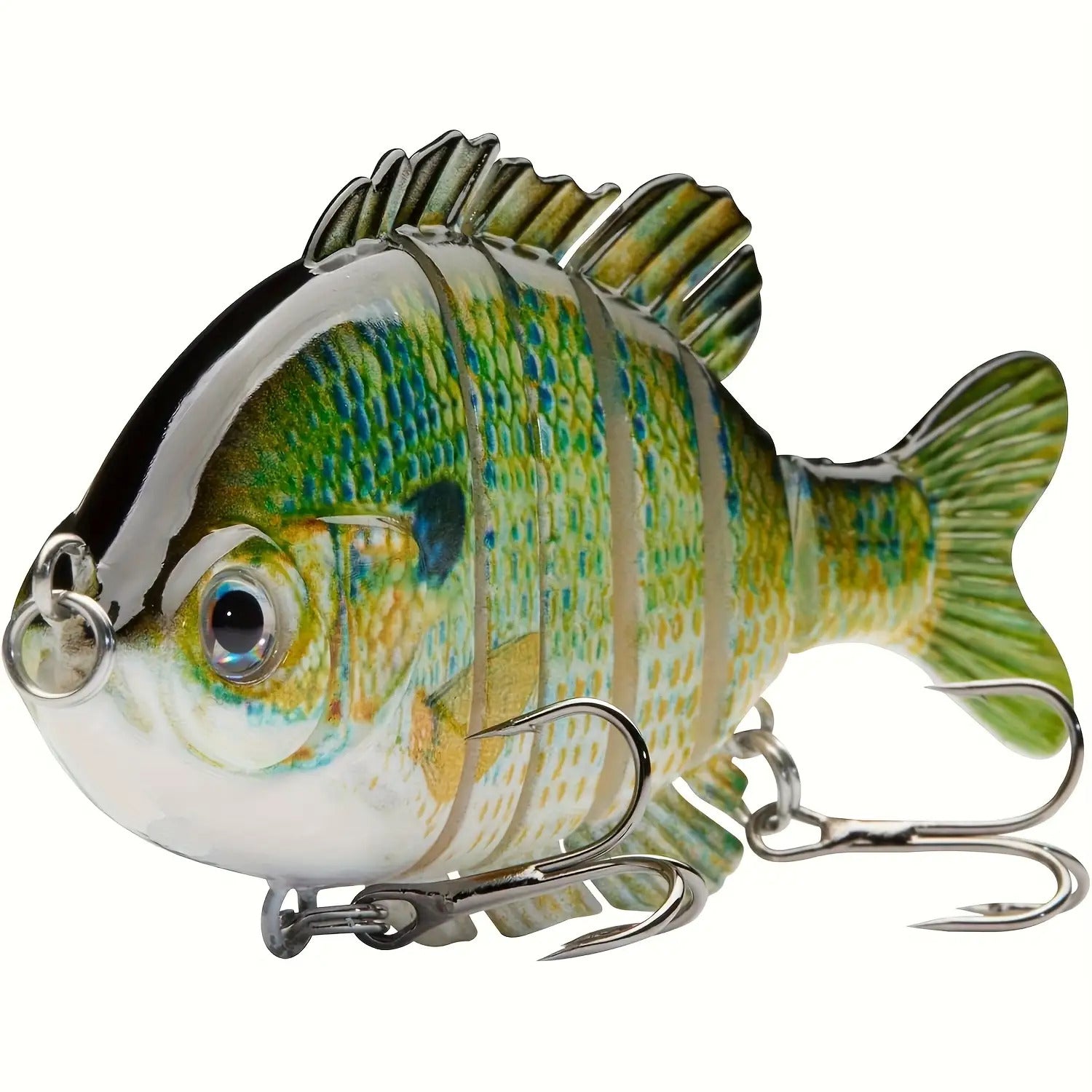 Jointed Topwater Fishing Lures 4-Pack Multi-Joint Hard Swimbait 3.5in Treble Hook – Bass Trout Panfish Bluegill Freshwater Saltwater