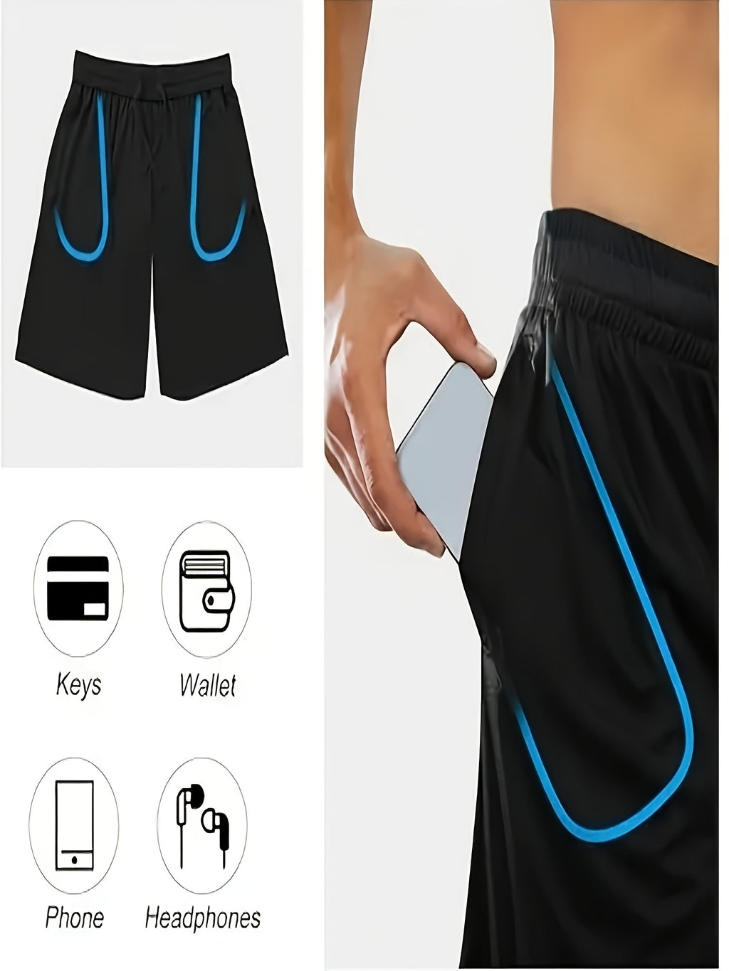 Men's Quick Dry Mesh Shorts 5 Pack Casual Athletic Drawstring Elastic Waistband Micro Stretch Workout Running Gym Shorts S-XXXL Multi Color