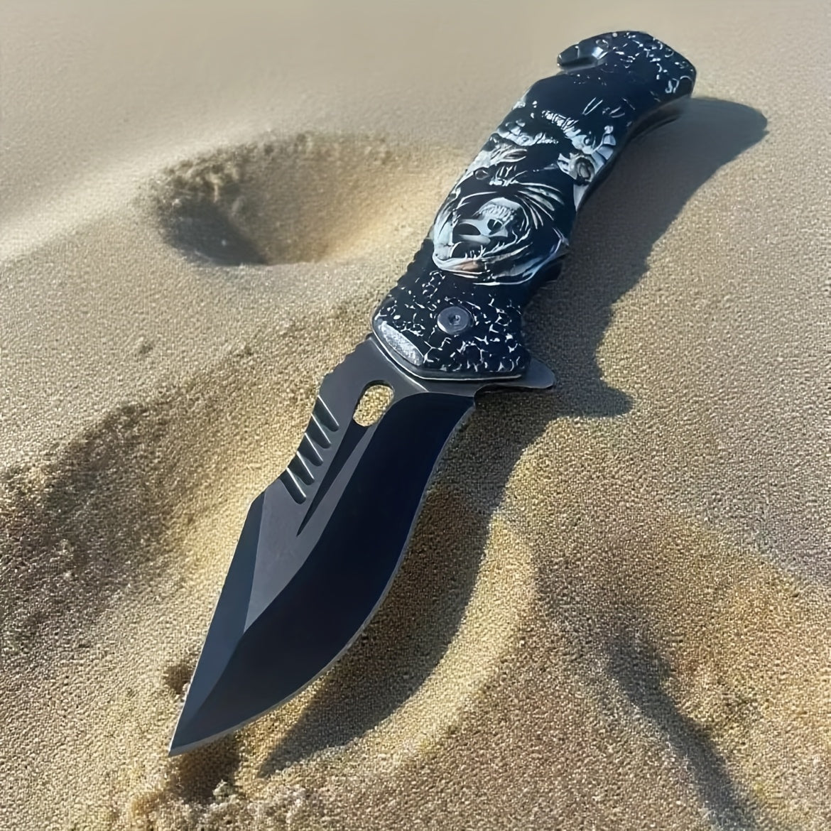 Folding Pocket Knife for Camping Hunting Fishing Hiking – Stainless Steel Blade Glass Breaker Ambidextrous Clip Knife for Men Women Outdoor EDC Survival Knife Gift