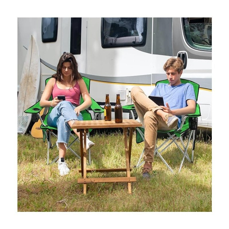 Folding Camping Chair with Canopy Sunshade Portable Beach Chair – 225 lbs Support Wide Seat Cup Holder Carrying Bag for Outdoor Lawn
