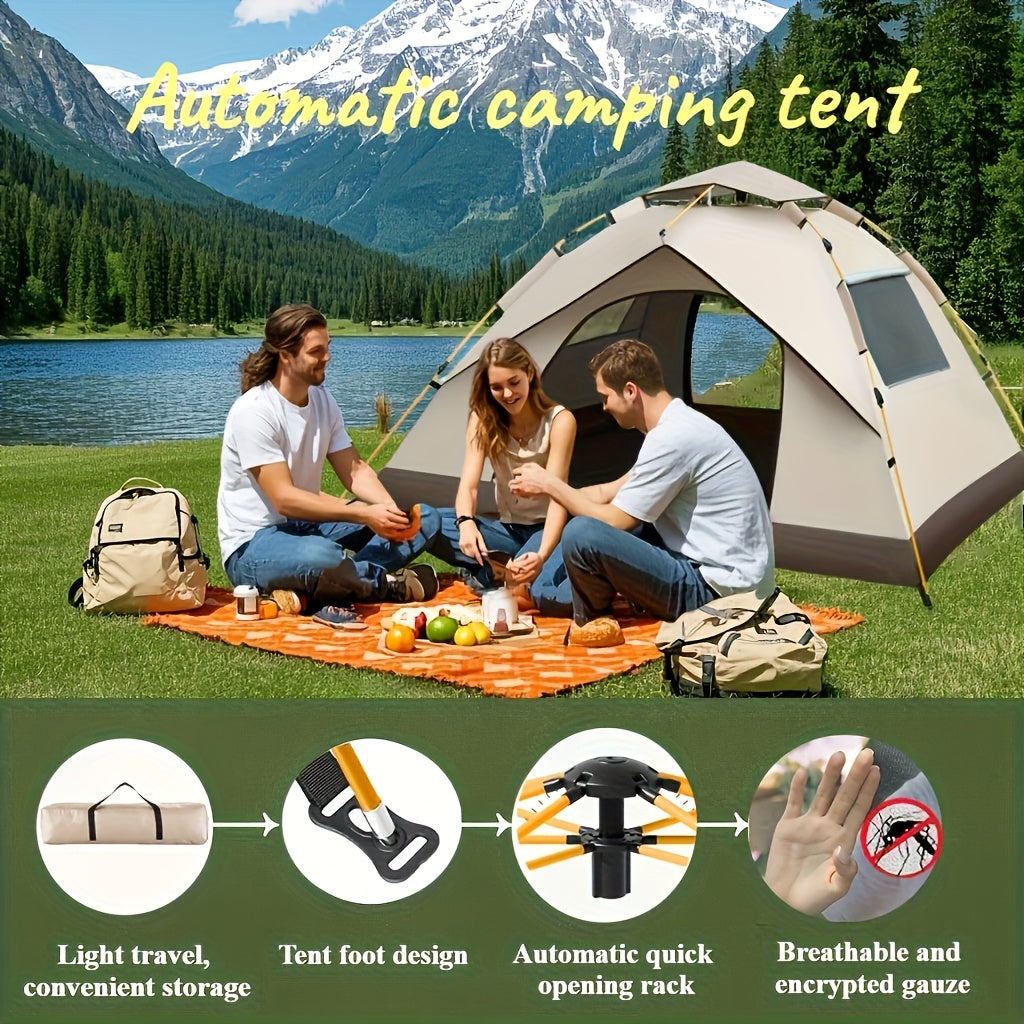 SKYNEST Instant Setup Camping Tent 1-4 Person All Season with Dual Doors & Mesh Windows – Windproof Lightweight Pop Up Tent for Camping Hiking Hunting