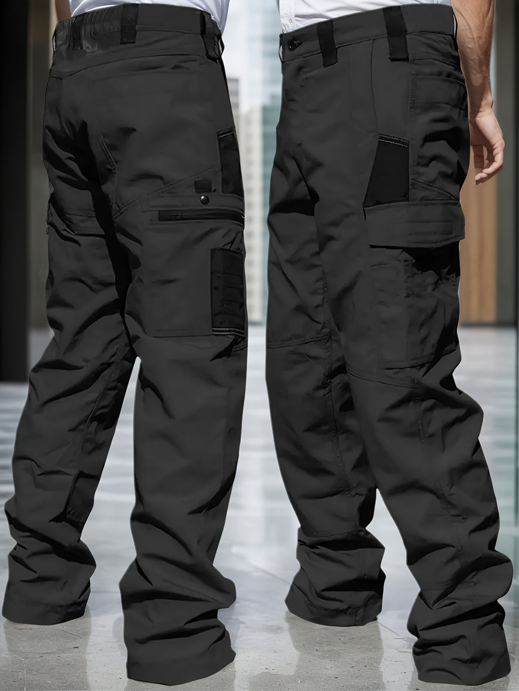 Men's Tactical Cargo Pants 2-Pack – Ripstop Multi-Pocket Work Pants for Camping, Hiking, Hunting & Fishing, Straight Leg All-Season Outdoor Pants, Sizes S-XXXL