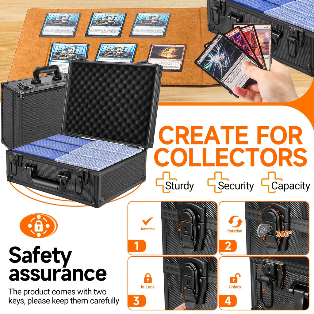 Trading Card Toploader Storage Box – Holds 600+ Cards Fits 3x4 35PT Rigid Card Holders with 18 Dividers & 6 Foam Stoppers for Sports Cards TCG Pokemon Baseball Football Basketball