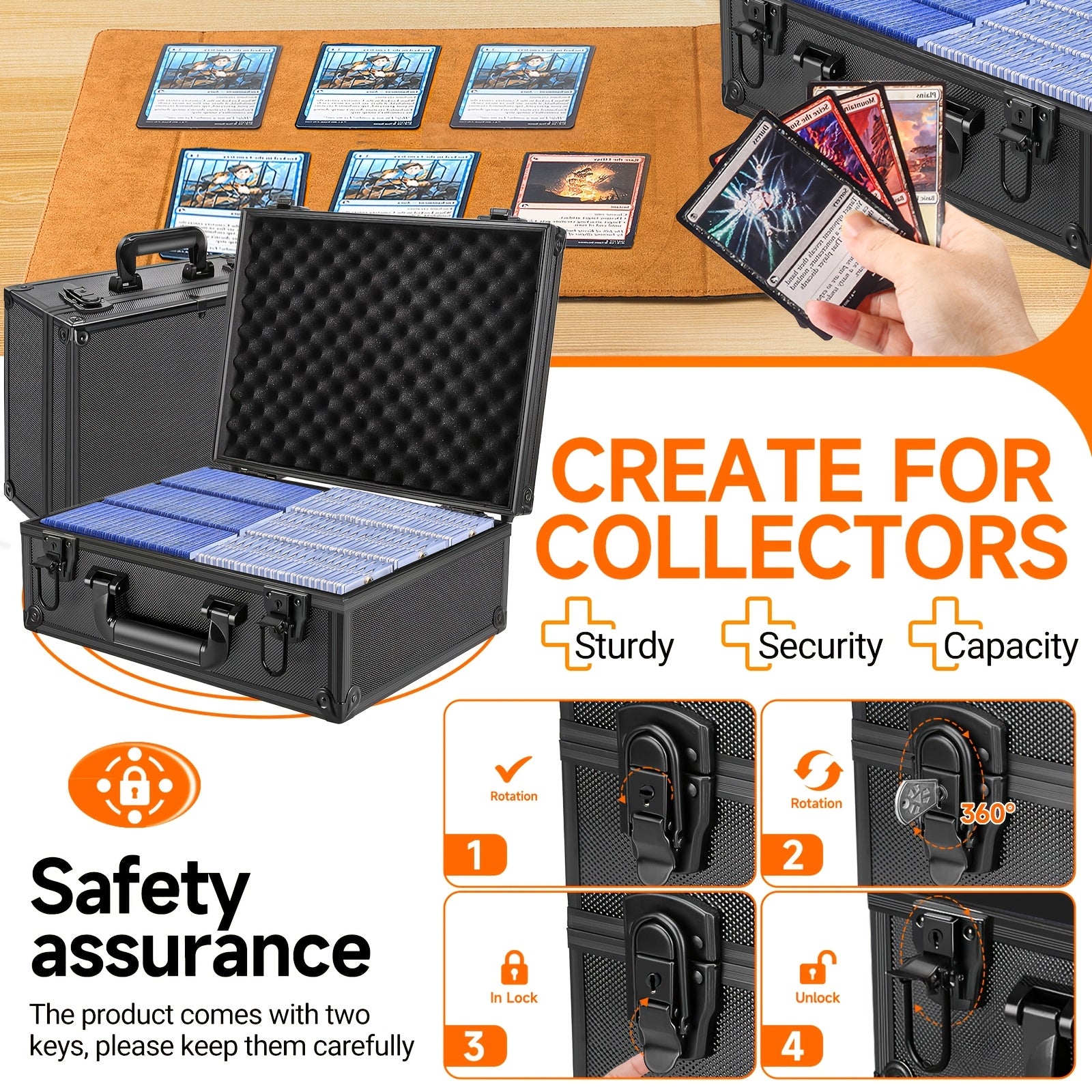 Trading Card Toploader Storage Box – Holds 600+ Cards Fits 3x4 35PT Rigid Card Holders with 18 Dividers & 6 Foam Stoppers for Sports Cards TCG Pokemon Baseball Football Basketball