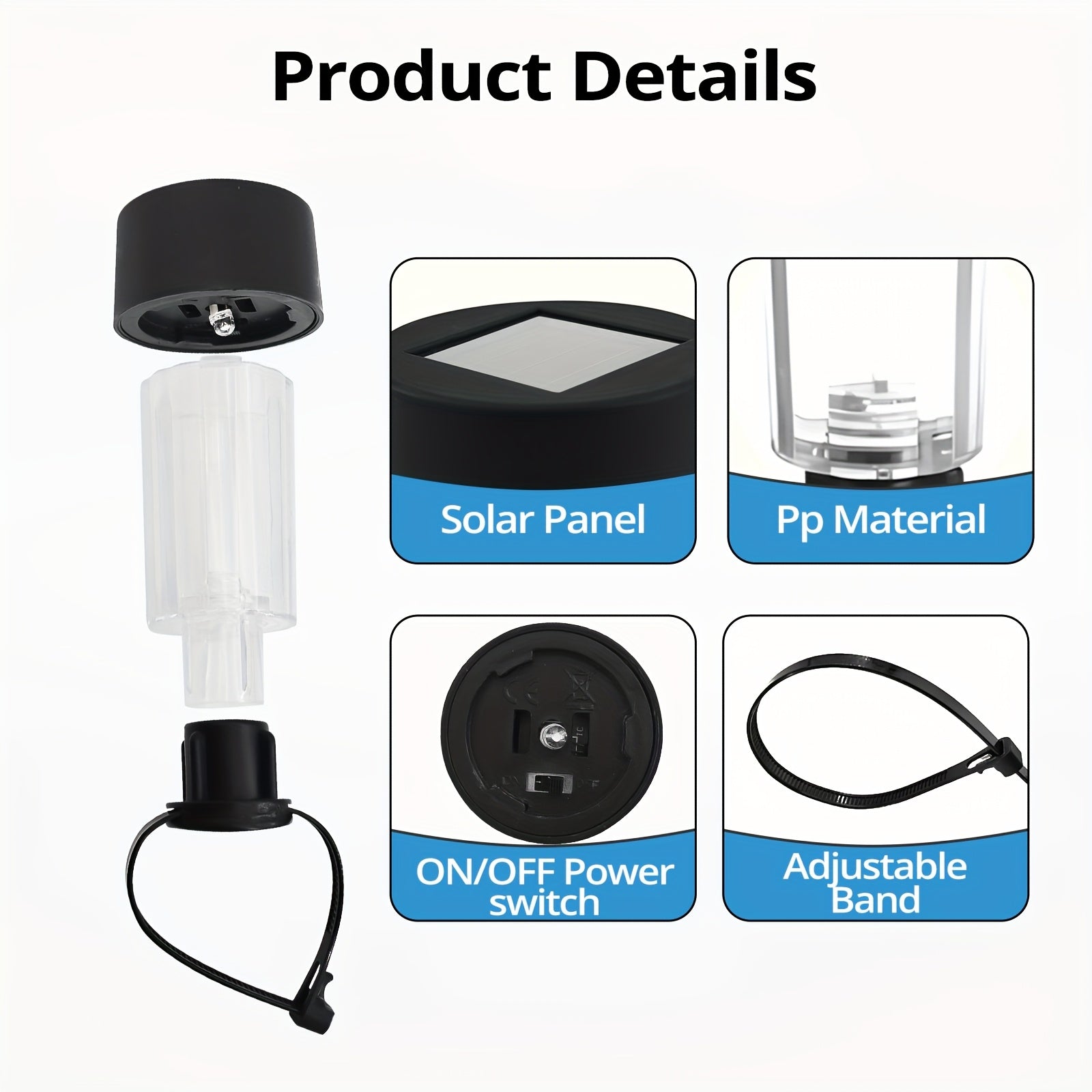Solar Swimming Pool Lights 6-Pack - Dimmable LED Warm & White Light, Reinforced Straps for Above-Ground Pools, Outdoor Garden Wall Decoration, High-Efficiency Solar Powered