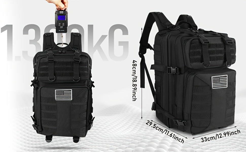 Tactical Backpack 50L (13.21 Gal) – High Capacity Unisex Military Bag for Camping, Hiking, Hunting, Fishing & Travel, Multiple Color Options with Optional Storage Bag