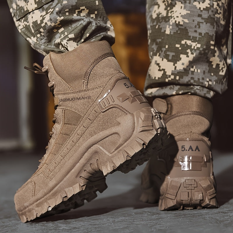 Men's High-Top Tactical Hiking Boots – Lightweight Slip-Resistant All-Season Boots for Outdoor Hiking, Hunting, Jungle & Adventure Travel, US 7-12, 3 Colors