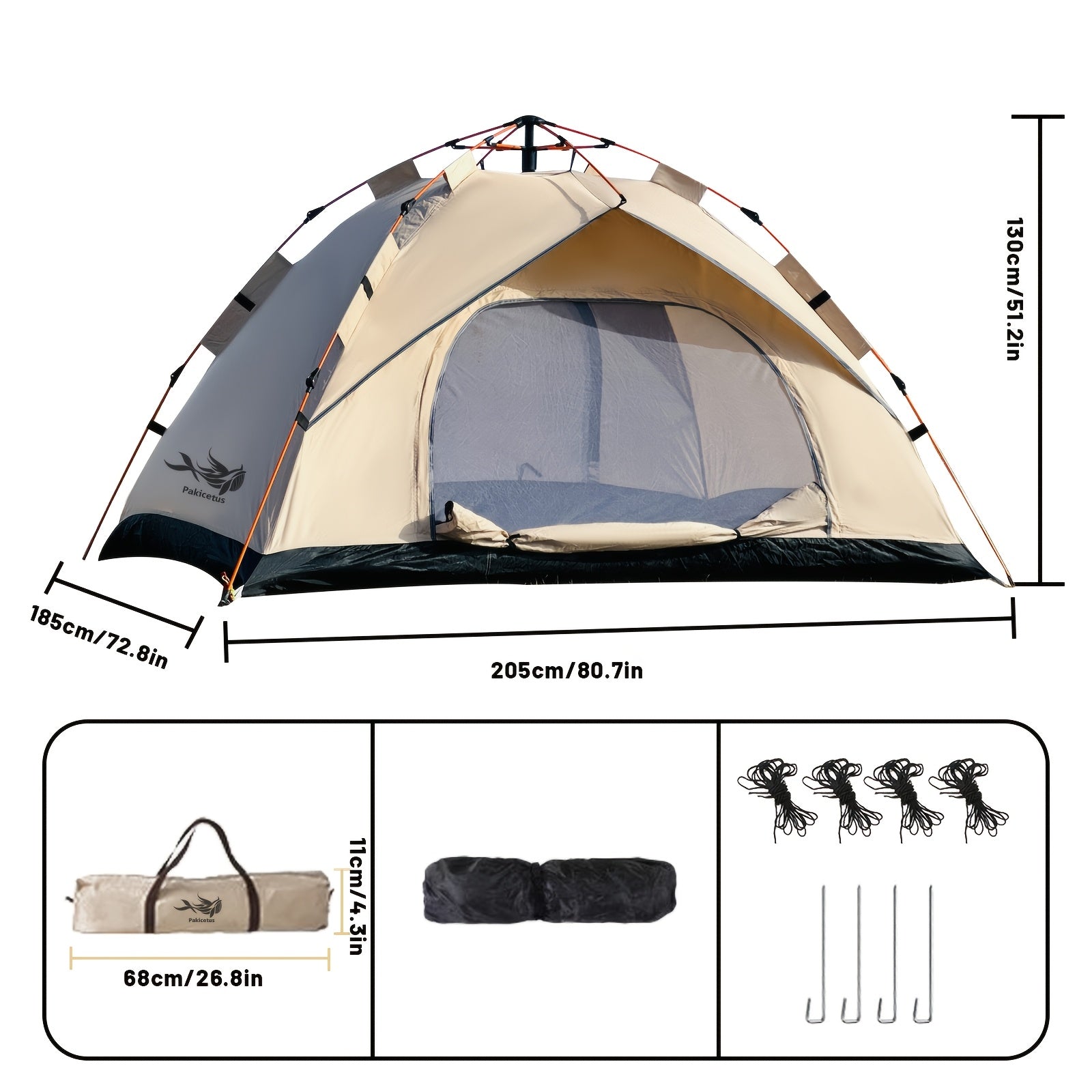 Pop Up Camping Tent Instant Setup 1-3 & 3-4 Person All Season Windproof Lightweight Tent Dual Doors Mesh Windows Hiking Backpacking Outdoor Gear